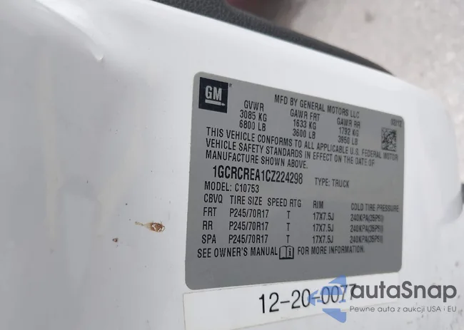 1GCRCREA1CZ224298: 43812562