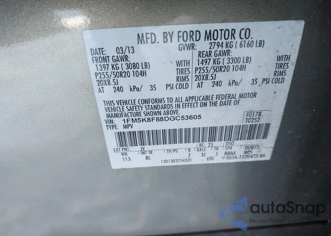 1FM5K8F88DGC53605: 43812640