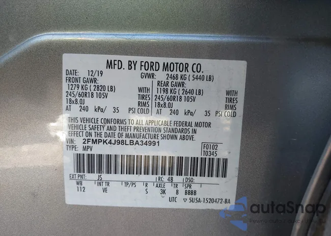 2FMPK4J98LBA34991: 43812657