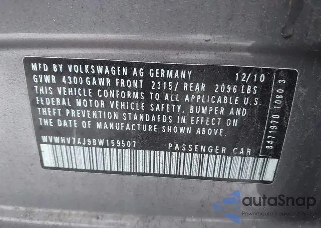 WVWHV7AJ9BW159507: 43812712