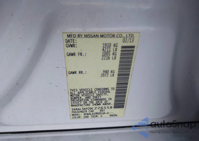 1N4AL3AP2DC226558: 43814001