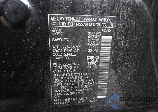 KNMAT2MV5FP538741: 43814057