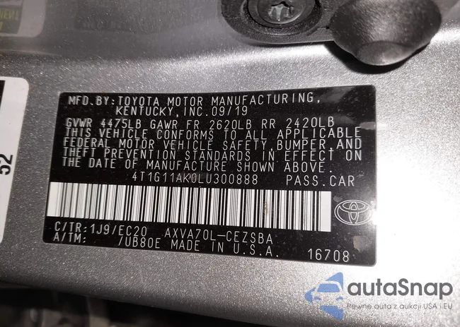 4T1G11AK0LU300888: 43814079