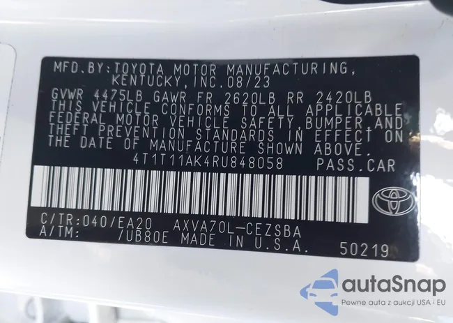 4T1T11AK4RU848058: 43814149