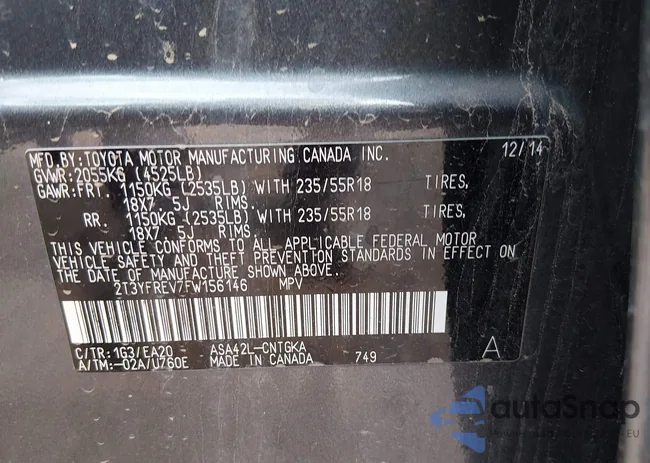 2T3YFREV7FW156146: 43814201