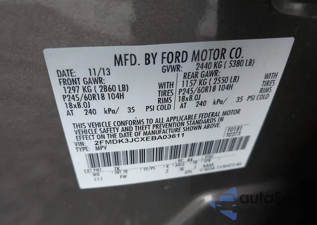 2FMDK3JCXEBA03611: 43814241