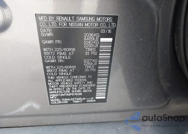 KNMAT2MT9GP676198: 43814293