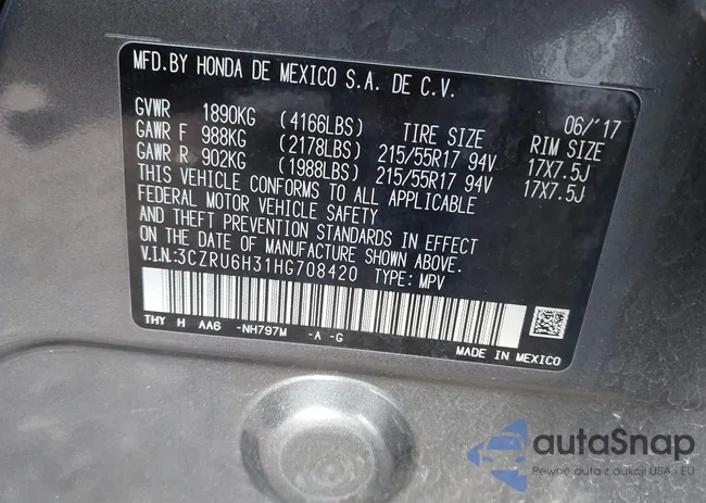 3CZRU6H31HG708420: 43814307