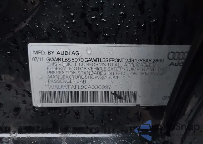 WAUWFAFL9CA030996: 43813546