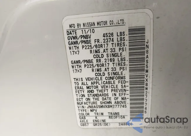 JN8AS5MVXBW277745: 43813734