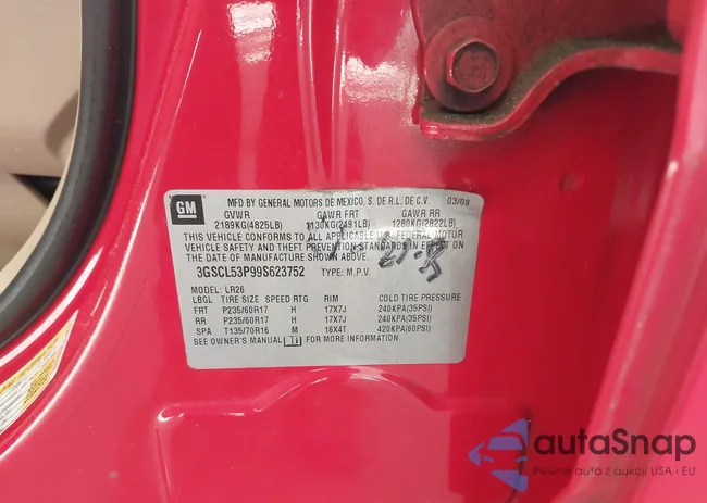 3GSCL53P99S623752: 43814960