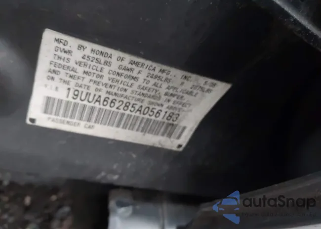 19UUA66285A056183: 43815100