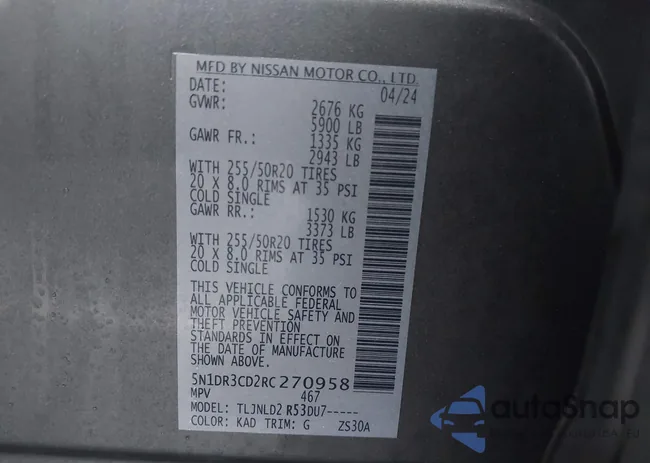 5N1DR3CD2RC270958: 43815124