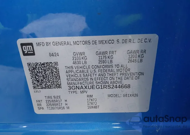 3GNAXUEG1RS244668: 43815150