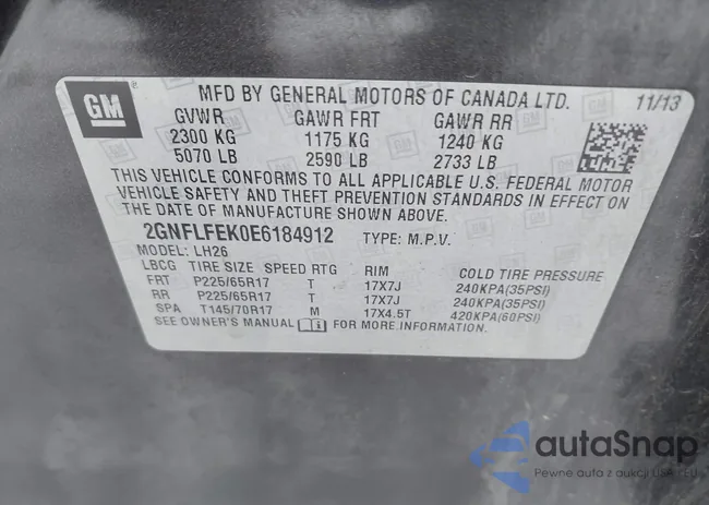 2GNFLFEK0E6184912: 43815217