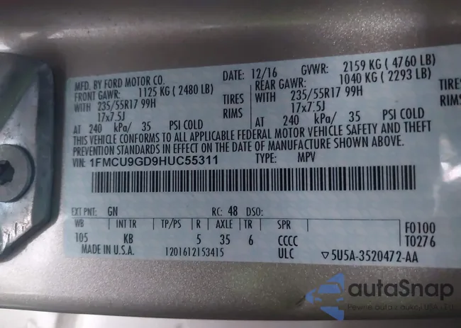 1FMCU9GD9HUC55311: 43815367