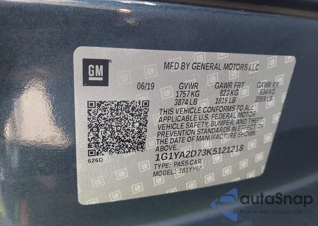 1G1YA2D73K5121218: 43815433