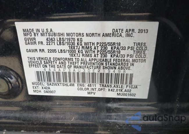 4A4AP3AU3DE019498: 43814531