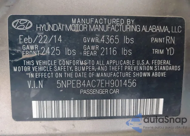 5NPEB4AC7EH901456: 43814558