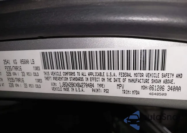 1J8GN28KX8W270484: 43814600