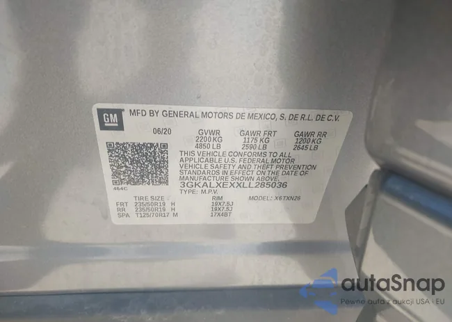 3GKALXEXXLL285036: 43814619