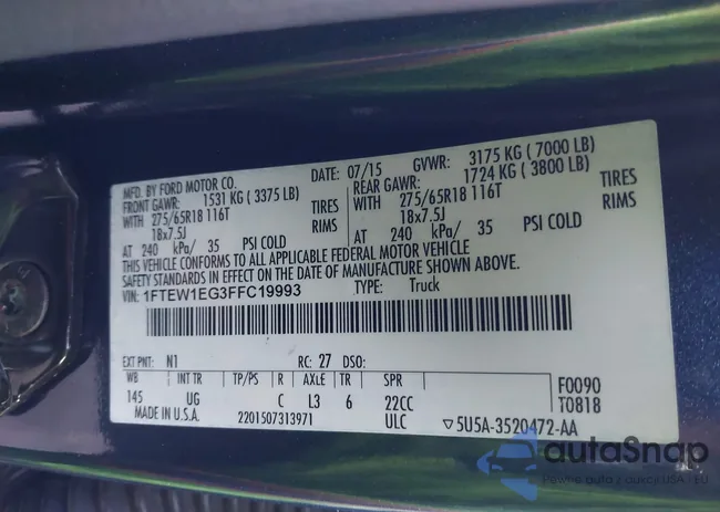 1FTEW1EG3FFC19993: 43814668