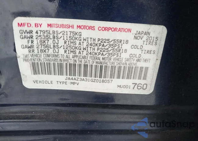 JA4AZ3A31GZ018057: 43814701