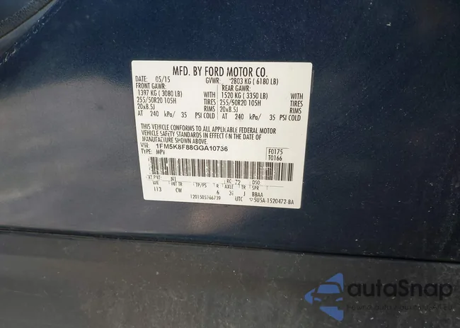 1FM5K8F88GGA10736: 43814830