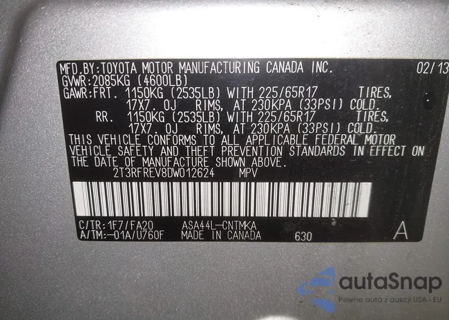 2T3RFREV8DW012624: 43814893