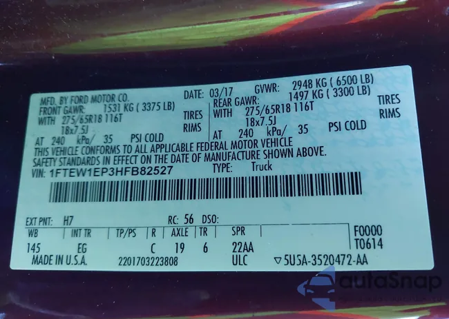 1FTEW1EP1HFB82527: 43814899