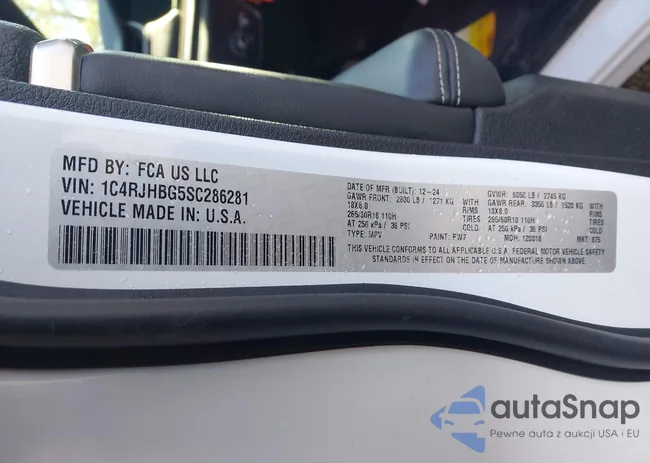 1C4RJHBG5SC286281: 43815997