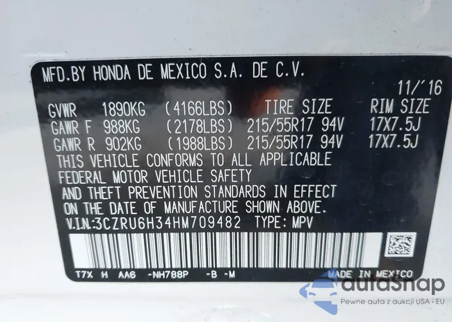 3CZRU6H34HM709482: 43816125