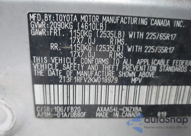 2T3F1RFV2KW018979: 43816339