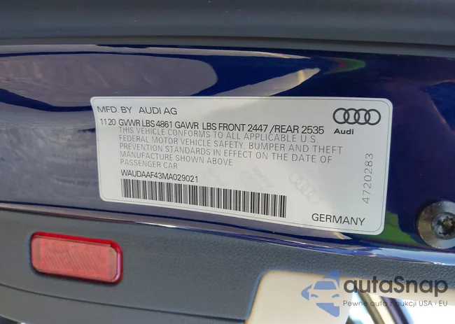 WAUDAAF43MA029021: 43816372