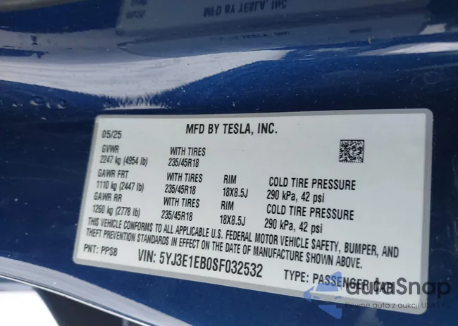 5YJ3E1EB0SF032532: 43816447