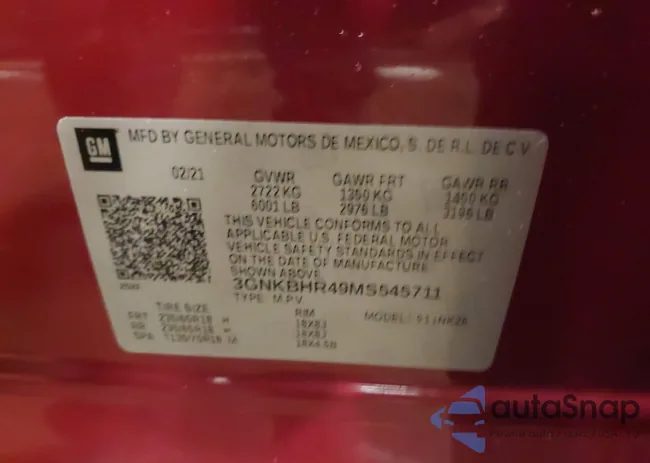 3GNKBHR49MS545711: 43816482