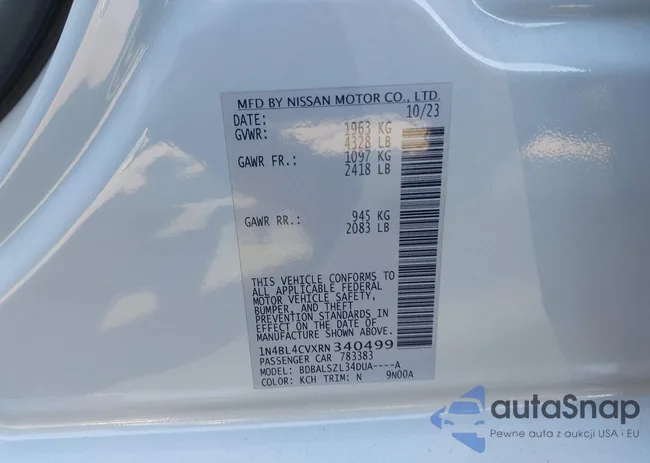 1N4BL4CVXRN340499: 43815549