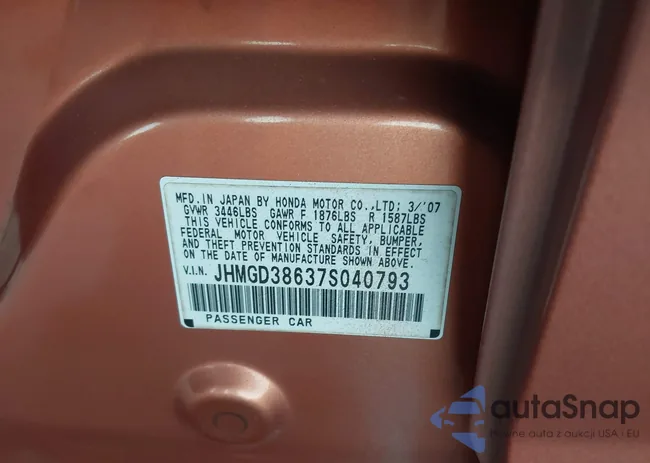 JHMGD38637S040793: 43815702