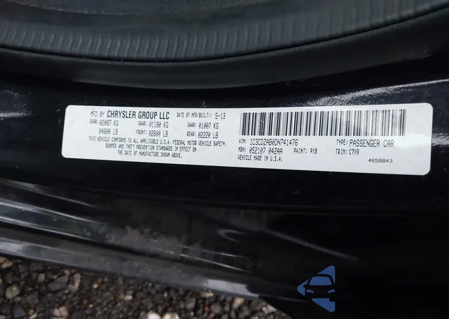 1C3CDZAB0DN741476: 43815795