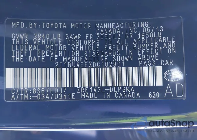 2T1BU4EEXDC102801: 43815853