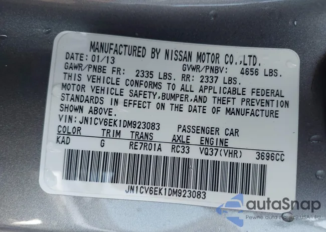 JN1CV6EK1DM923083: 43816977