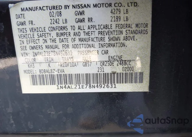 1N4AL21E78N492631: 43817017