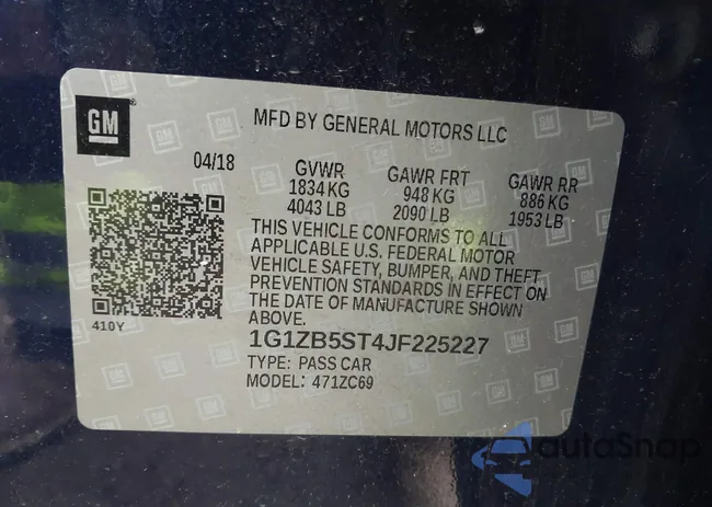 1G1ZB5ST4JF225227: 43817018