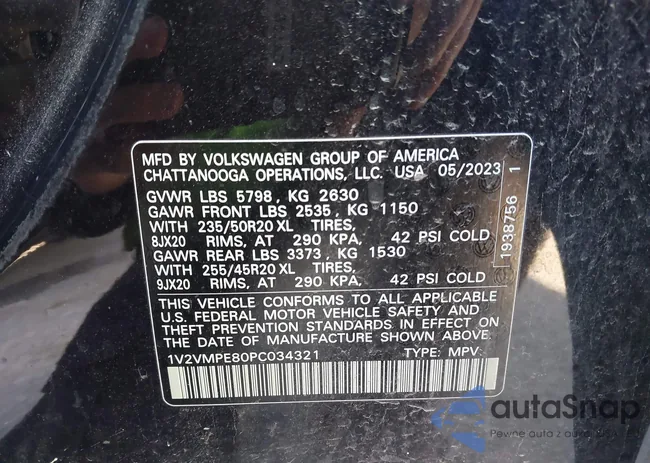 1V2VMPE80PC034321: 43817082