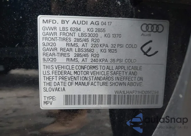 WA1LHAF71HD056284: 43817175