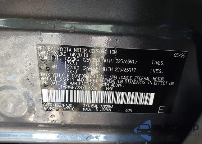 JTMRWRFV2SD313804: 43817205