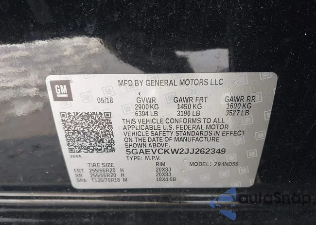 5GAEVCKW2JJ262349: 43817314