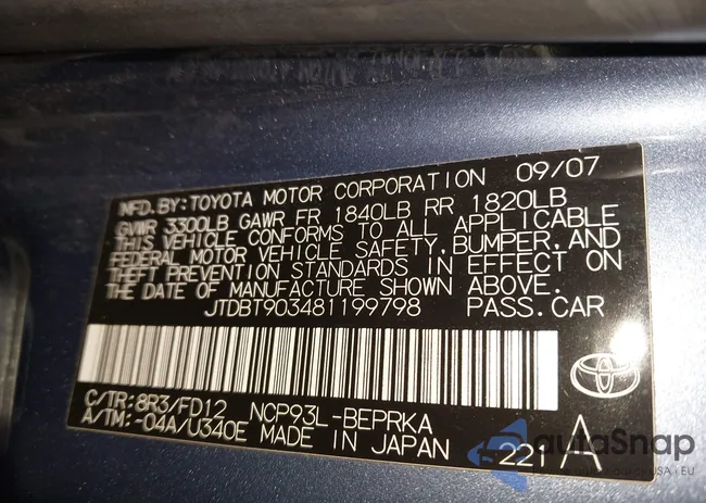 JTDBT903481199798: 43817502