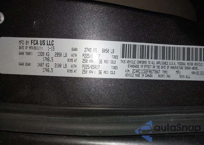 2C4RC1CG5FR677847: 43816590