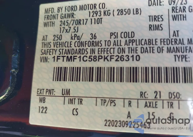 1FTMF1C58PKF26310: 43816652